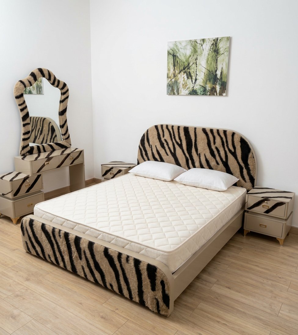 Zebra Velvet Bed